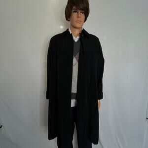Fleet Street Ltd Black Long Coat Women’s Size 10 Button Front Classic